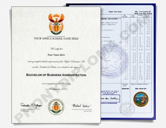 Fake Diploma & Transcript Sample from Africa